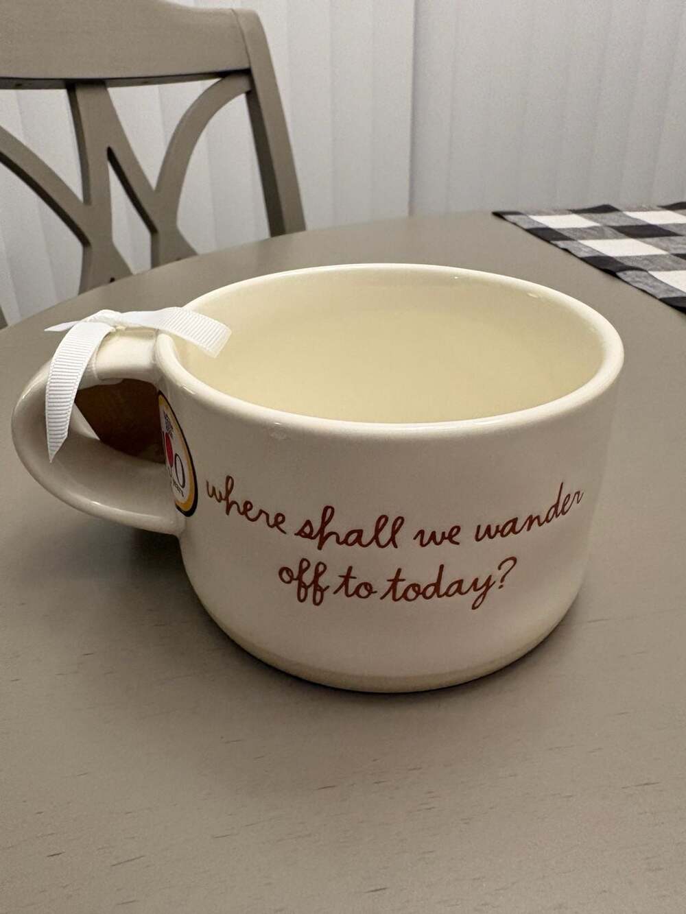 Rae Dunn Winnie the Pooh Mug Where Shall We Wander Off To Today?